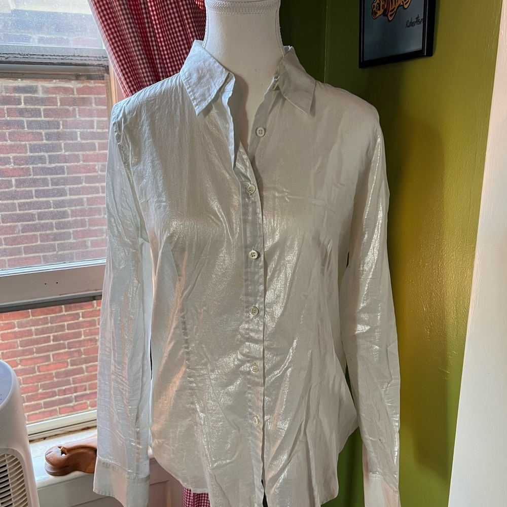 J.Crew Shimmering Silver blouse